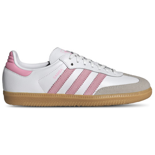 adidas Girls adidas Originals Samba OG - Girls' Grade School Basketball Shoes White/Light Pink/Gum Size 3.5 | Champs Sports
