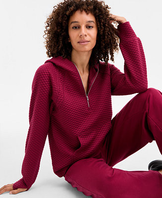 Women's Relaxed Quilted Half-Zip Hoodie, Macy's Exclusive | Macy's