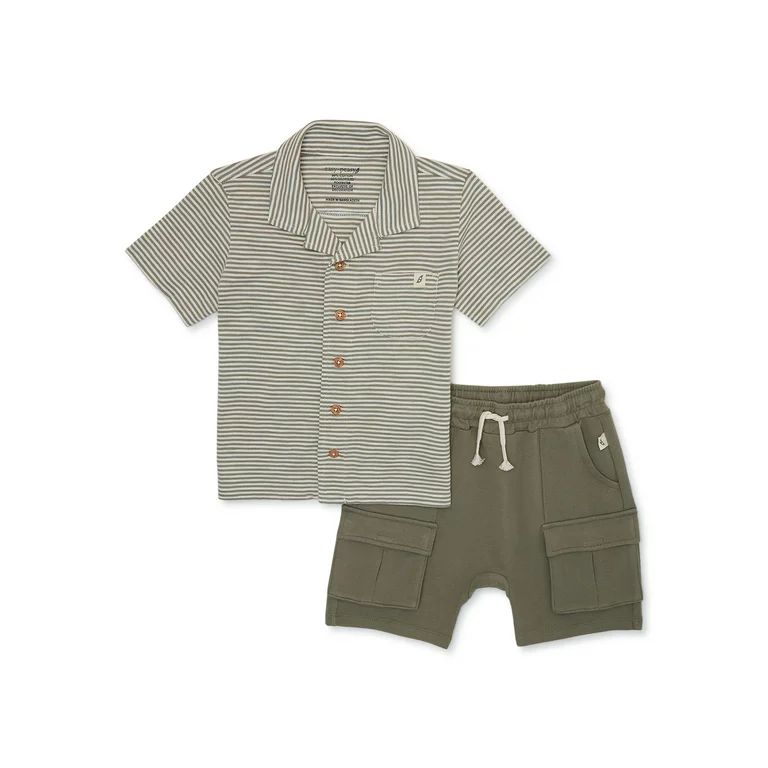 easy-peasy Baby and Toddler Boys Camp Shirt and Shorts Outfit Set, 2-Piece, Sizes 12M-5T | Walmart (US)