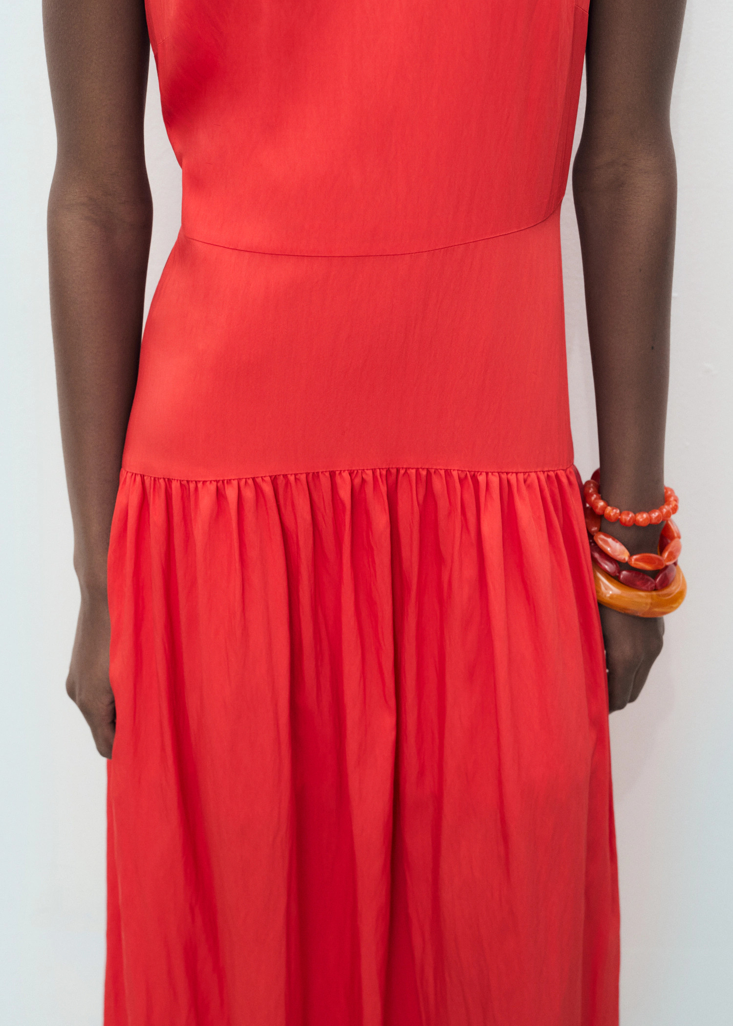 Long dress with gathered hem | Mango (US/MX/AU)