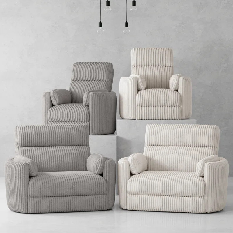 Upholstered Extra Wide Glider Power Recliner with Round Arms | Wayfair North America