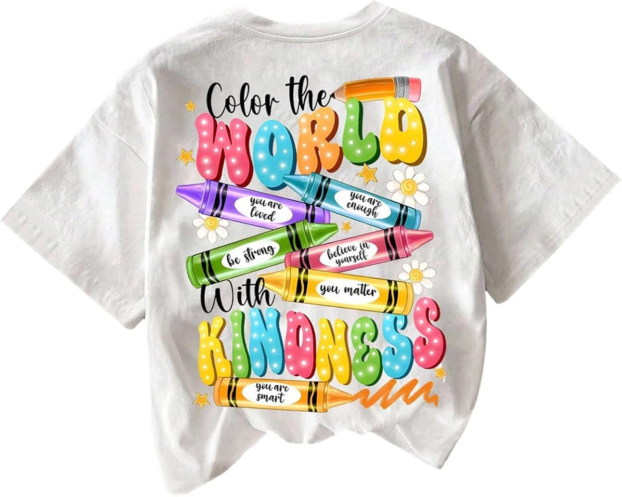 Women's Graphic Letter Tee Crew Neck Drop Shoulder Trendy Summer T Shirt Short Sleeve Vintage Top | Amazon (US)