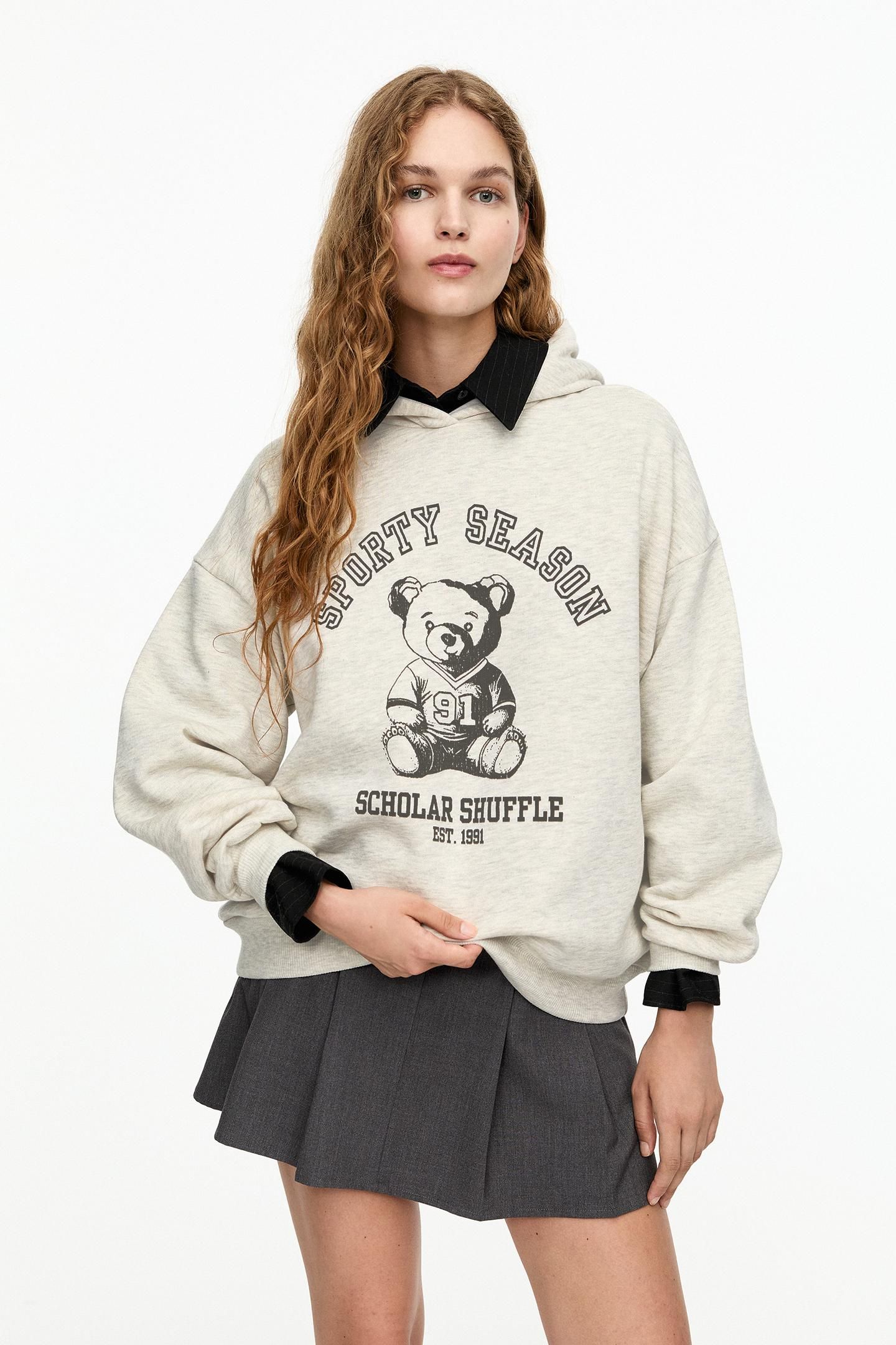 Bear graphic hoodie | PULL and BEAR UK