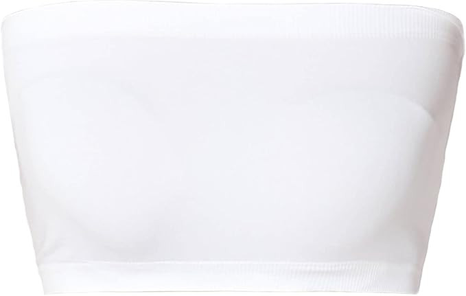TheMogan Women's Seamless Bandeau Bra Tube Top Strapless Nylon/Span Stretch Bralette | Amazon (US)