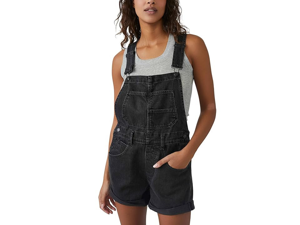 Free People We The Free Ziggy Shortall Women's Jumpsuit & Rompers One Piece Black : MD (Women's 8-10), Denim/Cotton | Zappos
