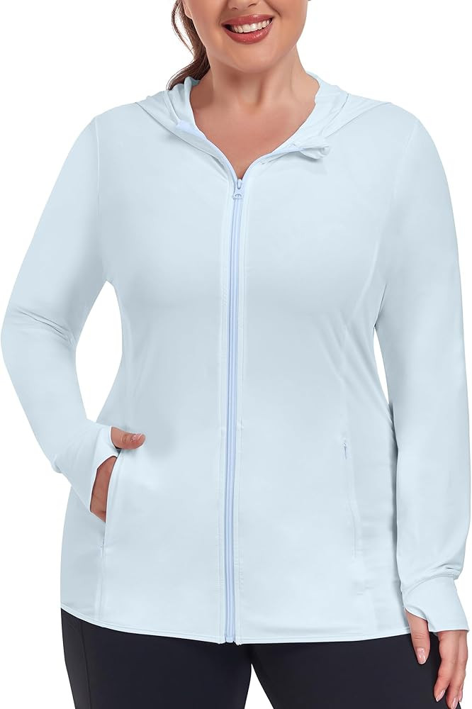 COOTRY Women's Plus Size UPF 50+ Sun Protection Jacket Lightweight Long Sleeve Zip Up Hoodie Cool... | Amazon (US)