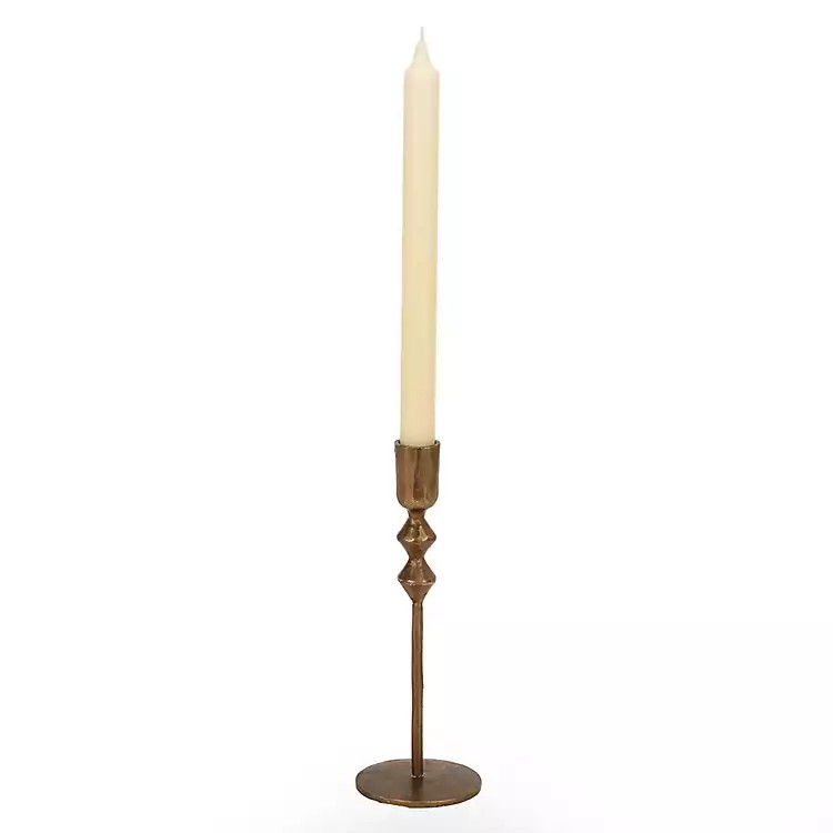 Gold Forged Diamond Taper Candle Holder, 8.5 in. | Kirklands Home | Kirklands