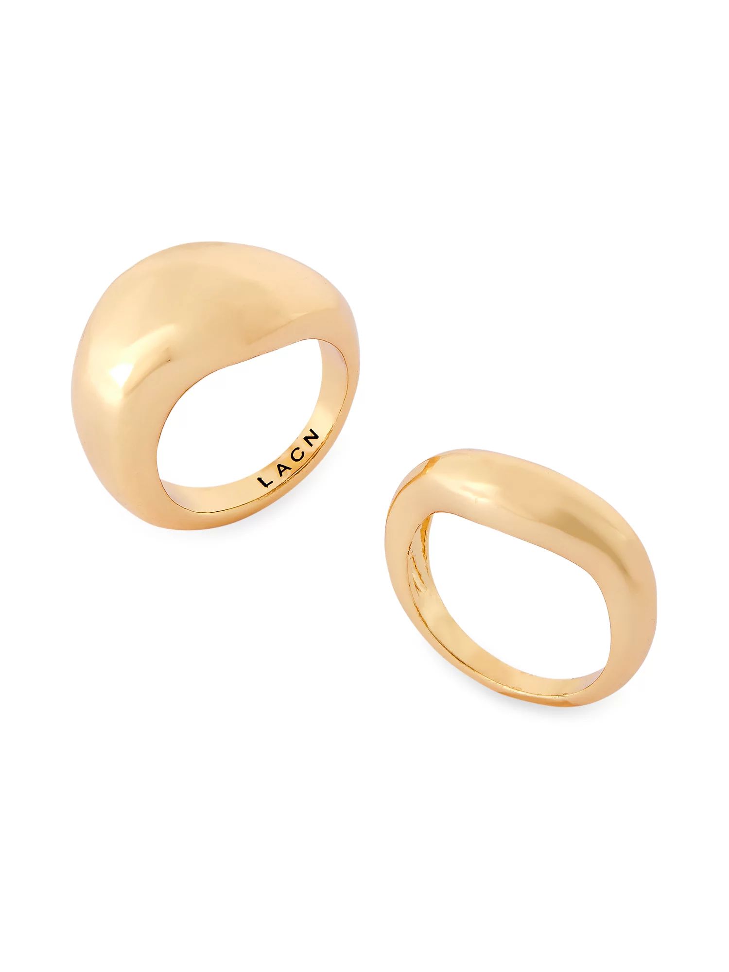Scoop Women’s 14KT Gold Flash Plated Organic Ring Set, 2-Piece - Walmart.com | Walmart (US)