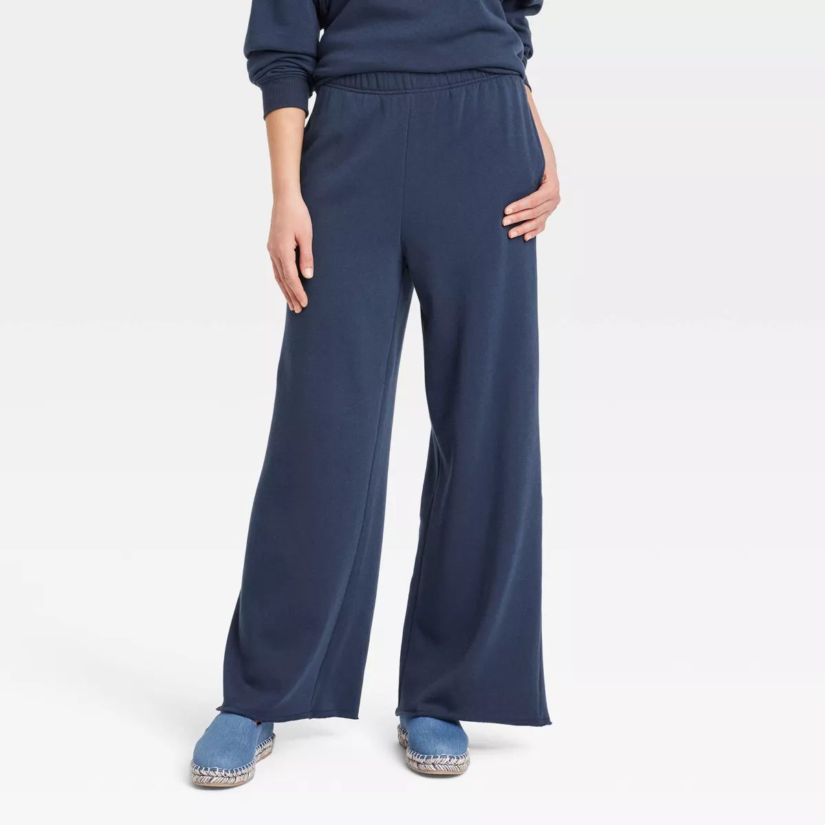 Women's Mom Wide Leg Graphic Pants - Blue | Target