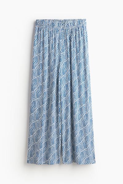 Crop Pull-on Pants - Blue/patterned - Ladies | H&M US | H&M (US + CA)