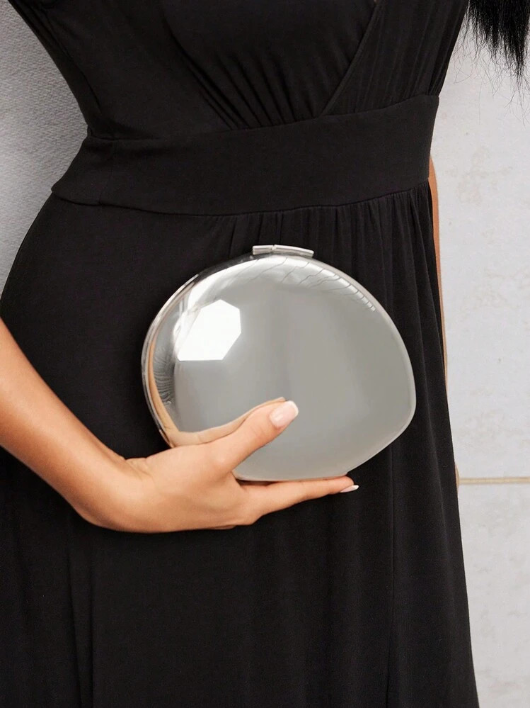 SHEIN SXY Fashionable And Simple Women's Metallic Clutch Bag,Shoulder Bag, Tready Bride Bag, Perf... | SHEIN