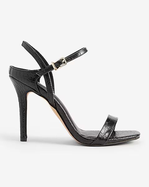 Textured Low Back Heeled Sandals | Express