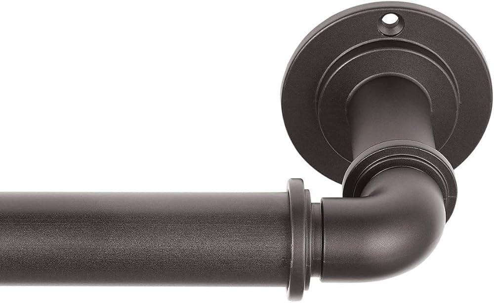 MODE Industrial Room Darkening Collection 1 1/8" Diameter Industrial Curtain Rod Set with Steel W... | Amazon (US)