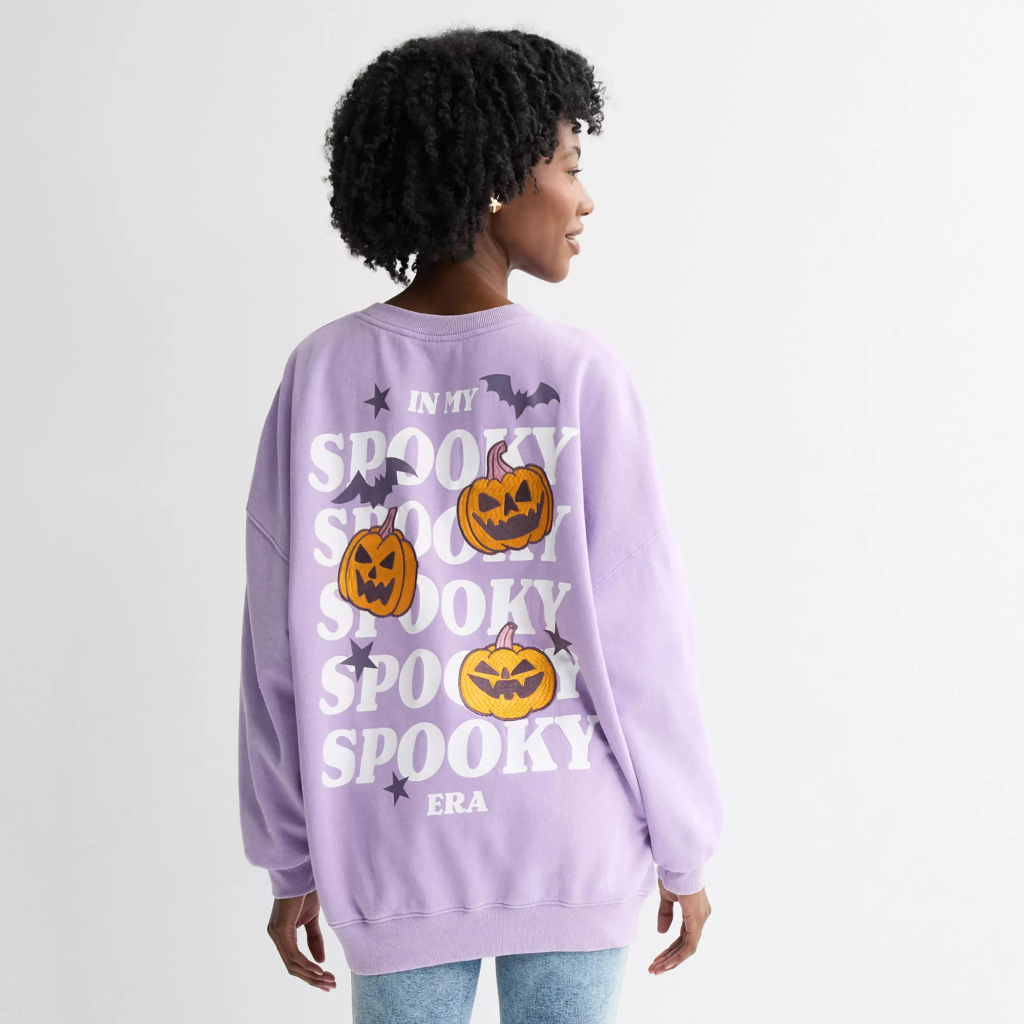 Juniors' In My Spooky Era Pumpkin Oversized Graphic Pullover | Kohl's