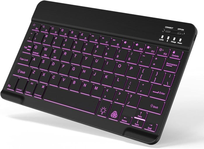 Backlit Bluetooth Keyboard Small Portable Wireless Keyboard Rechargeable Illuminated for Android ... | Amazon (US)