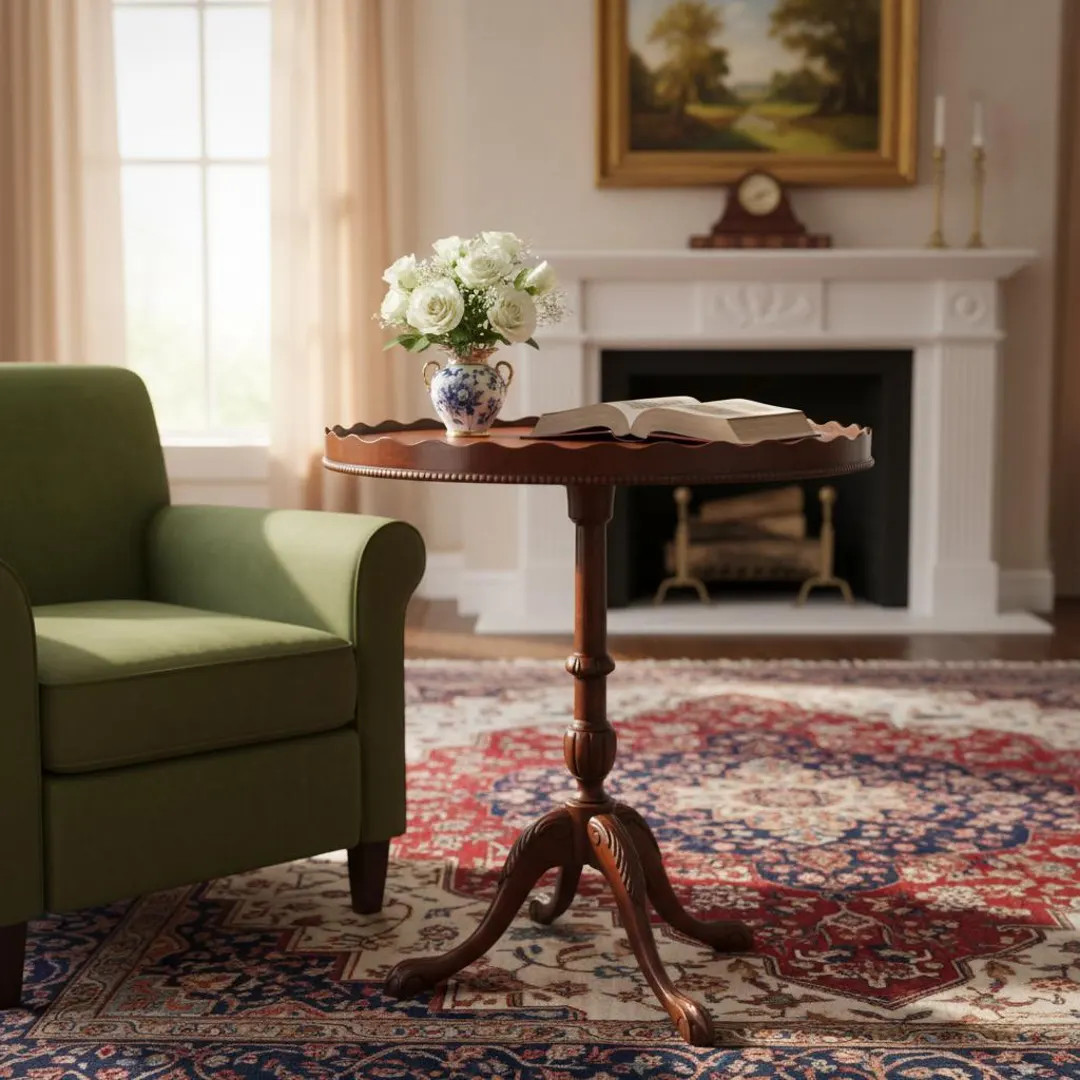 Antique Mahogany Pie Crust Side Table - Etsy | Etsy (US)