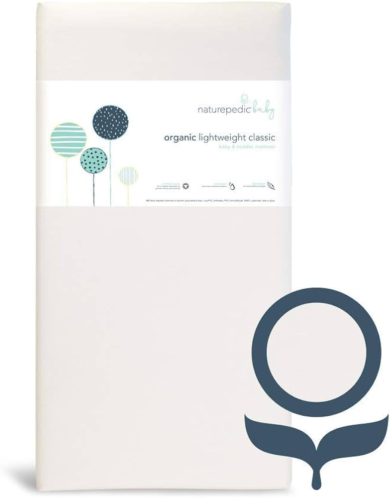 Naturepedic Organic Baby Crib Mattress - Lightweight Infant & Toddler Bed - Waterproof, Non-Toxic... | Amazon (US)