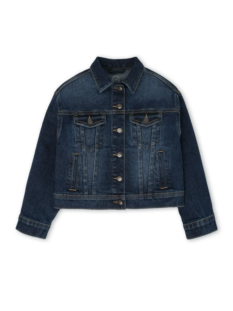 Wonder Nation Girls Denim Jacket, Sizes 4-18 & Plus | Walmart (US)