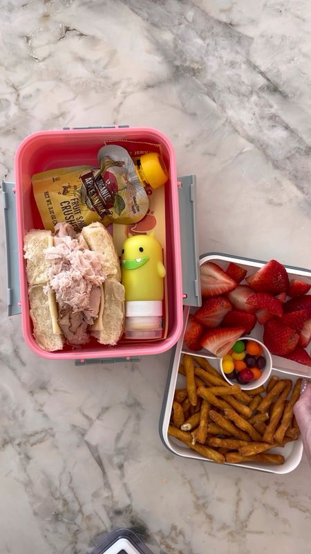 realistic bento box lunch for my elementary school kids! we love these stackable boxes for easy lunches and our favorite lunch boxes personalized lunch boxes are on sale! a love note from mom gives the perfect encouragement halfway thru their day!

#LTKfamily #LTKhome #LTKkids