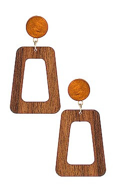 Casa Clara Anita Hoop Earrings in Wood from Revolve.com | Revolve Clothing (Global)