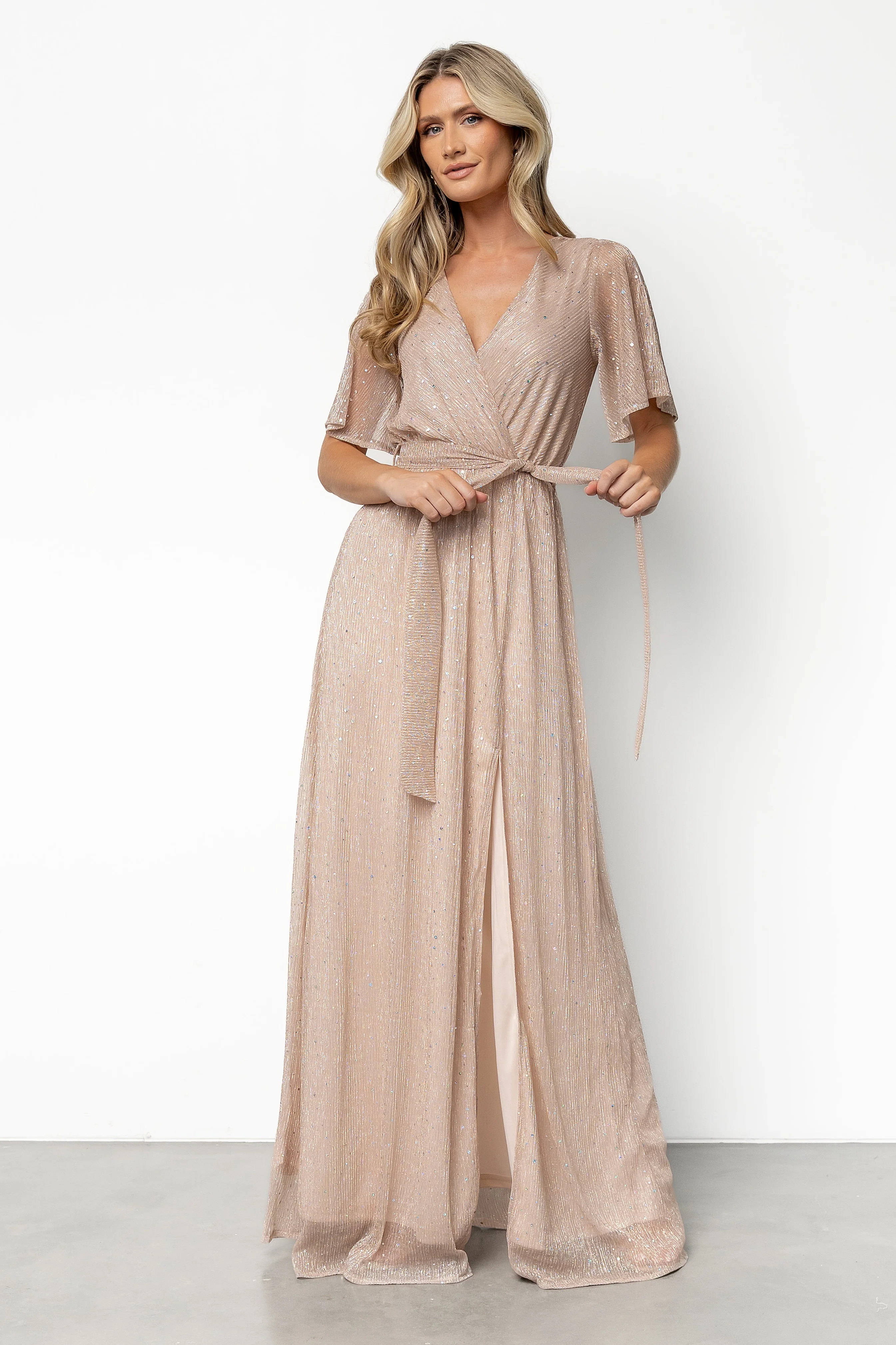 Grace Sparkle Sequin Maxi Gown in Champagne | Baltic Born | Baltic Born
