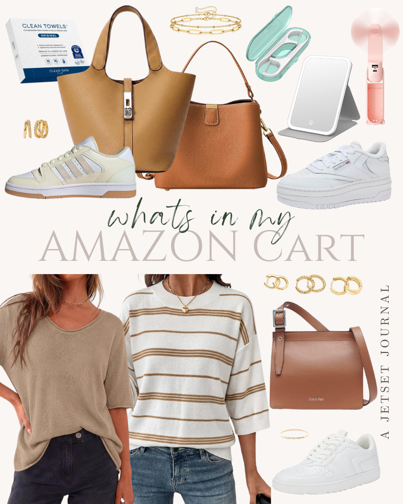 What’s in my Amazon Cart? Check out these chic tops from Dokotoo and BTFBM! I also included these Reebok platform sneakers and Amazon Essentials low-top court sneakers. If you are looking for accessories, I have a couple of amazing finds here, such as PAVOI gold hoop earrings, Turandoss gold bracelets, and Ellie J Maui stackable rings. 

 #LTKSeasonal #LTKSaleAlert #LTKTravel