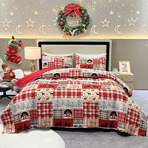 Qucover Colchas para Cama 150 Colcha de Navidad Cubrecama de 230x250 cm y Dos Fundas de Almohada ... | Amazon (ES)