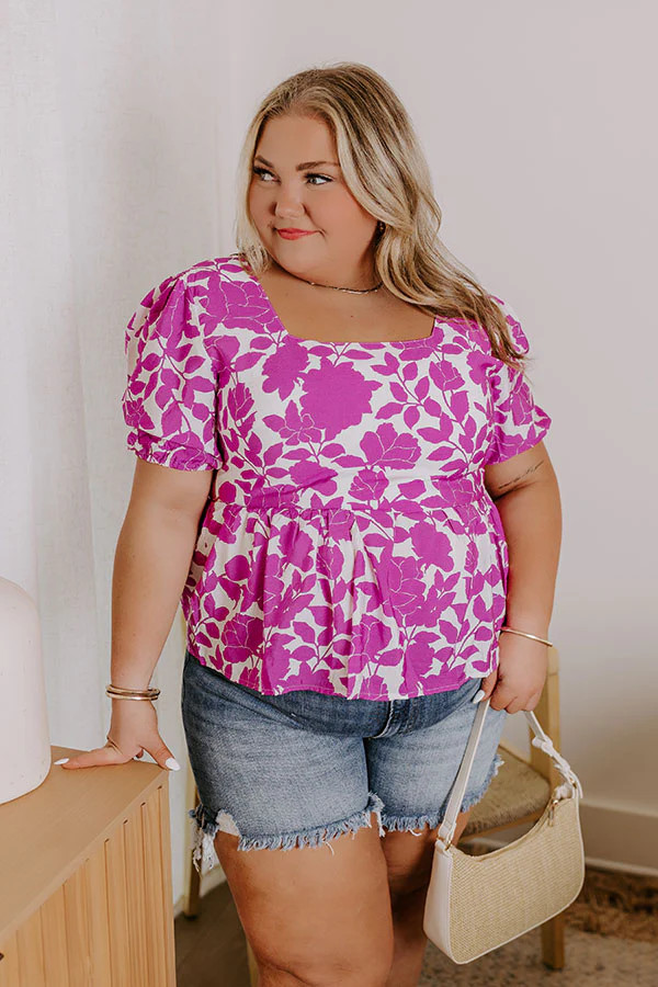 Floral Oasis Peplum Top Curves | Impressions Online Boutique