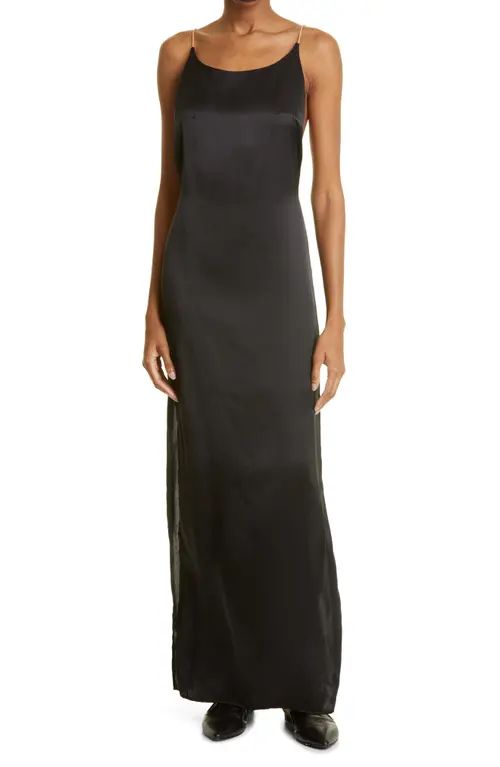 MAGALI PASCAL Glam Silk Maxi Dress in Black at Nordstrom, Size Small | Nordstrom