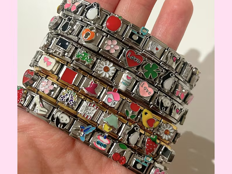 MYSTERY Italian Charm Bracelets Vintage Y2K Collectible 18 Links, Italian Charm Bracelet Starter ... | Etsy (US)