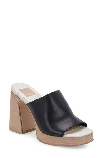 Dolce Vita Lukas Platform Sandal in Black Leather at Nordstrom Rack, Size 7.5 | Nordstrom Rack