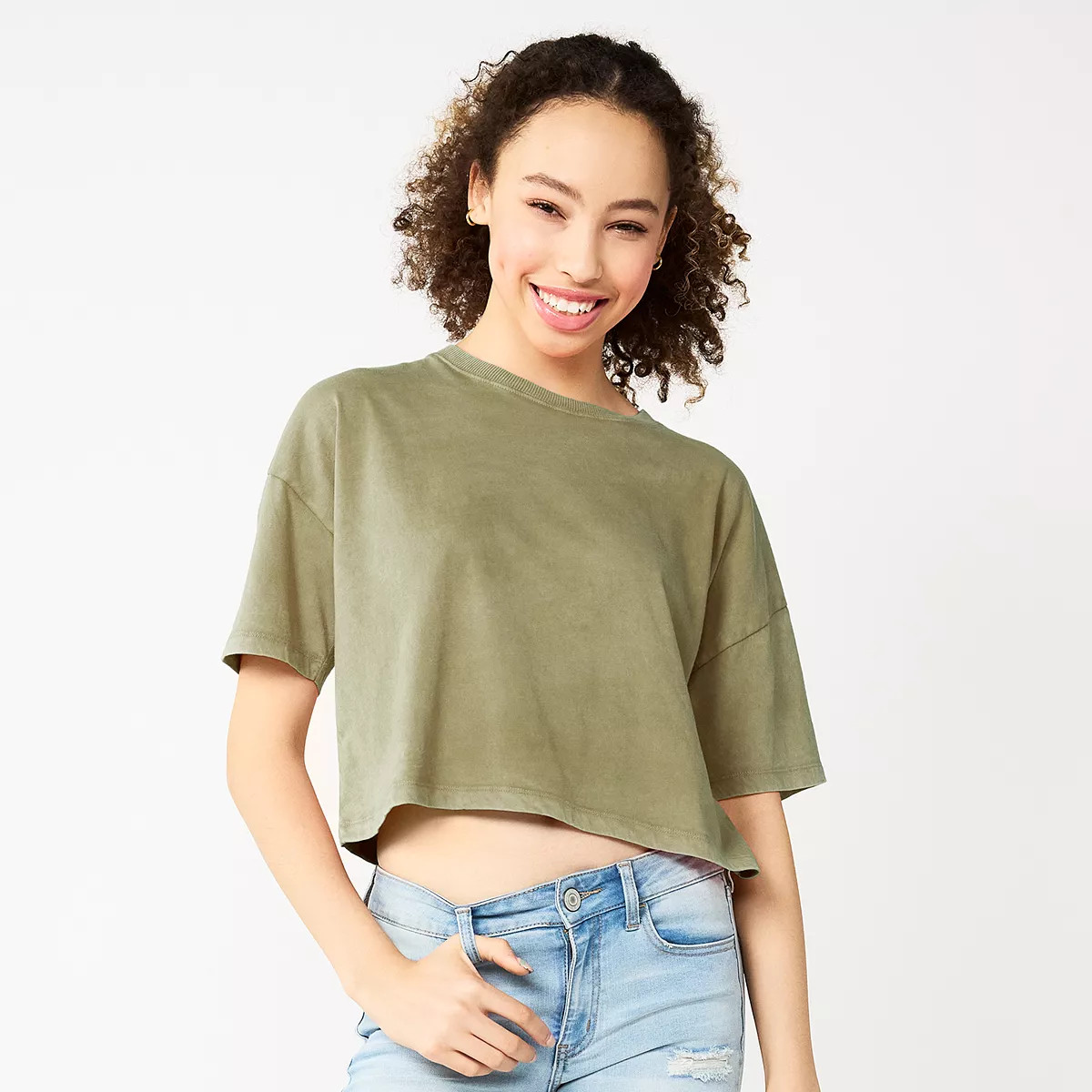 Juniors' SO® Solid Cropped Boxy Tee | Kohl's