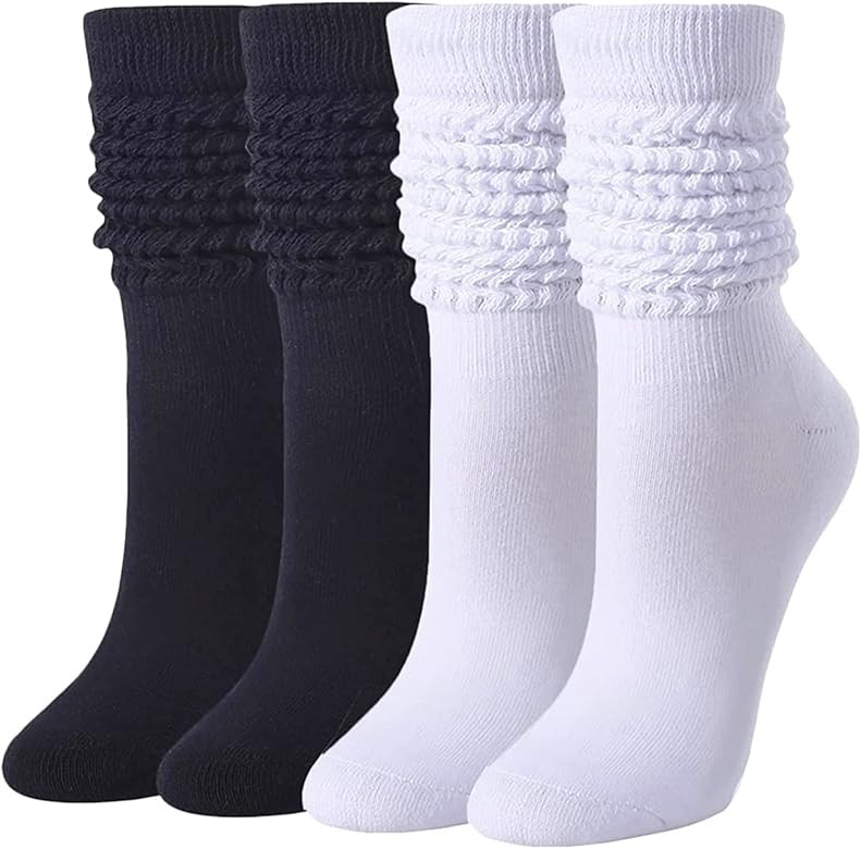 Zmart Women's Slouch Socks Scrunch Socks Slouchy Scrunchie Boot Socks 4-5 Pairs | Amazon (US)