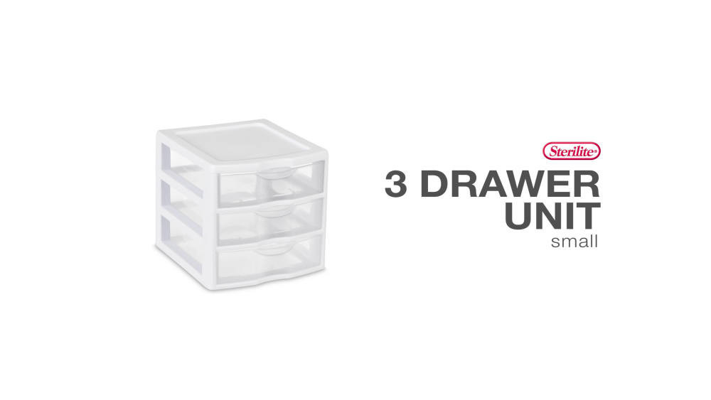 Sterilite Small 3 Drawer Desktop Unit, Plastic, White | Walmart (US)