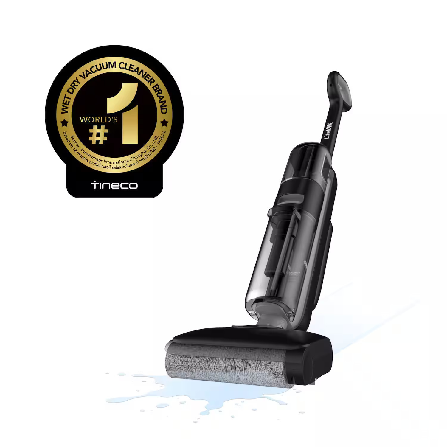 Tineco - LiteVak Wash Pro Cordless Wet Dry Mop and Vacuum Cleaner for Hard Floors - Black | Best Buy U.S.