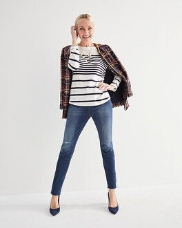 Striped Bateau-Neck Sweater | Chico's