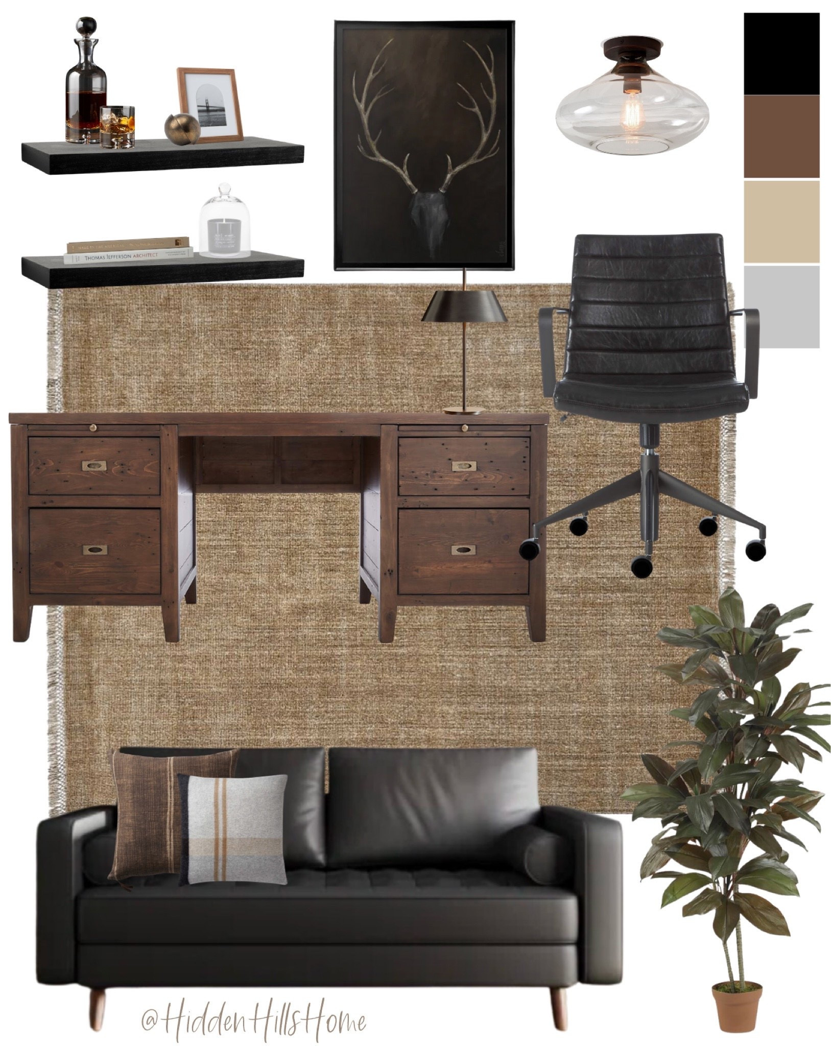 Masculine home office ideas, home office decor mood board, office desk, office chair, home office inspiration, office design #office

#LTKHome #LTKSaleAlert #LTKSeasonal