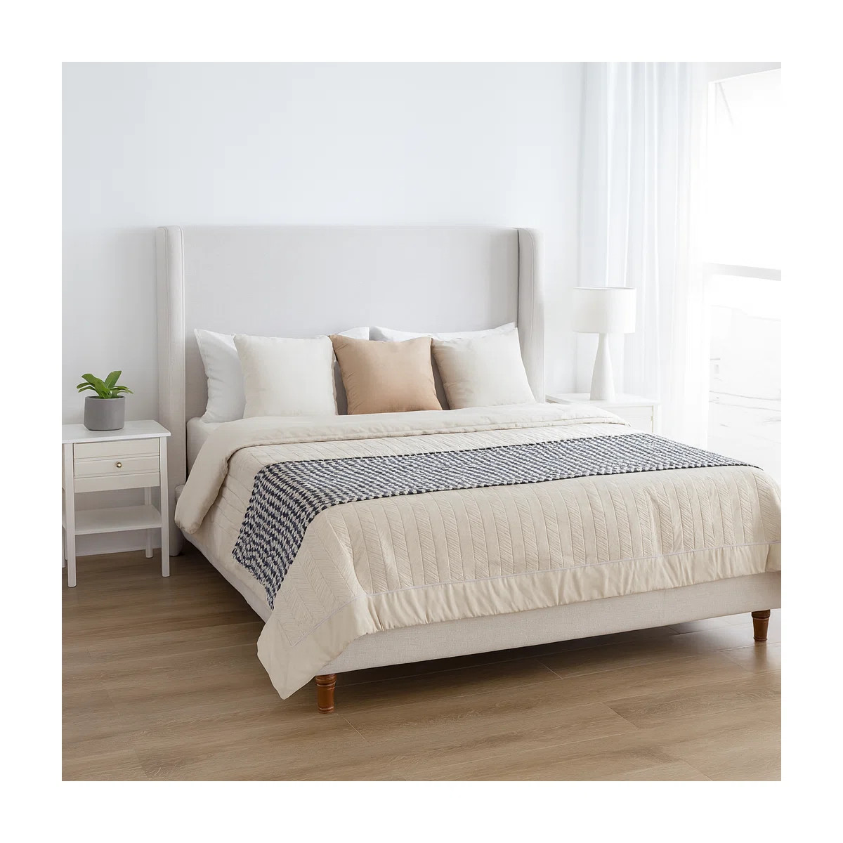 Mozter Upholstered Wingback Platform Bed | Wayfair North America