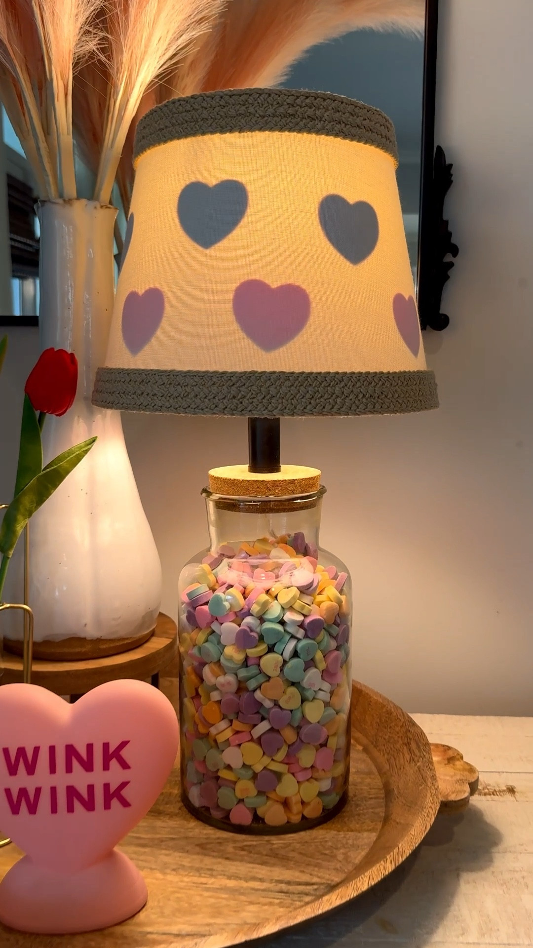 💕 DIY Valentine’s Day Lamp!! This is such a fun valentines decoration to add to your home! #valentinesday #valentinesdecor #valentinesdaydecor 

#LTKSeasonal #LTKValentine #LTKHome