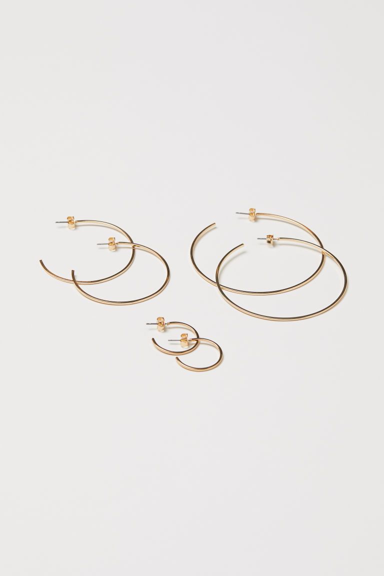 3 Pairs Earrings | H&M (US + CA)