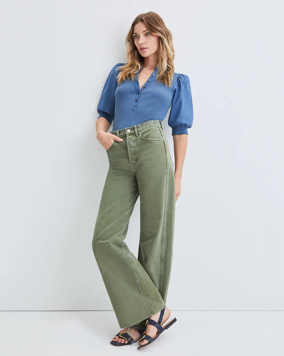 Veronica Beard Taylor Wide-Leg Jean Clover | Veronica Beard