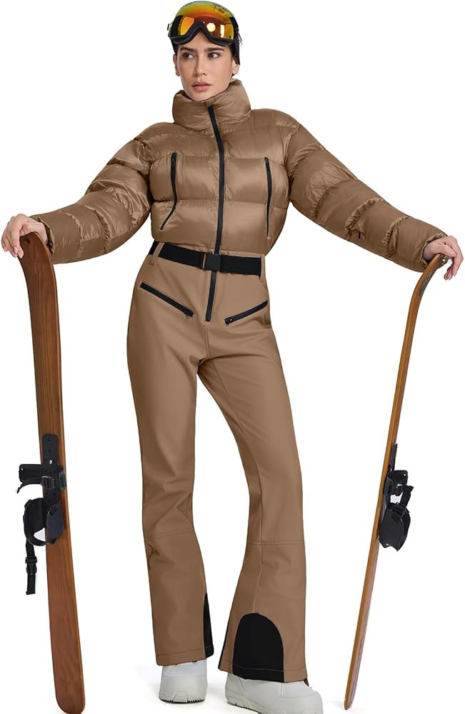 RIUIYELE Women's One Piece Ski Suit Slim Fit Snowsuits Jumpsuits Waterproof Winter Snowboarding S... | Amazon (US)