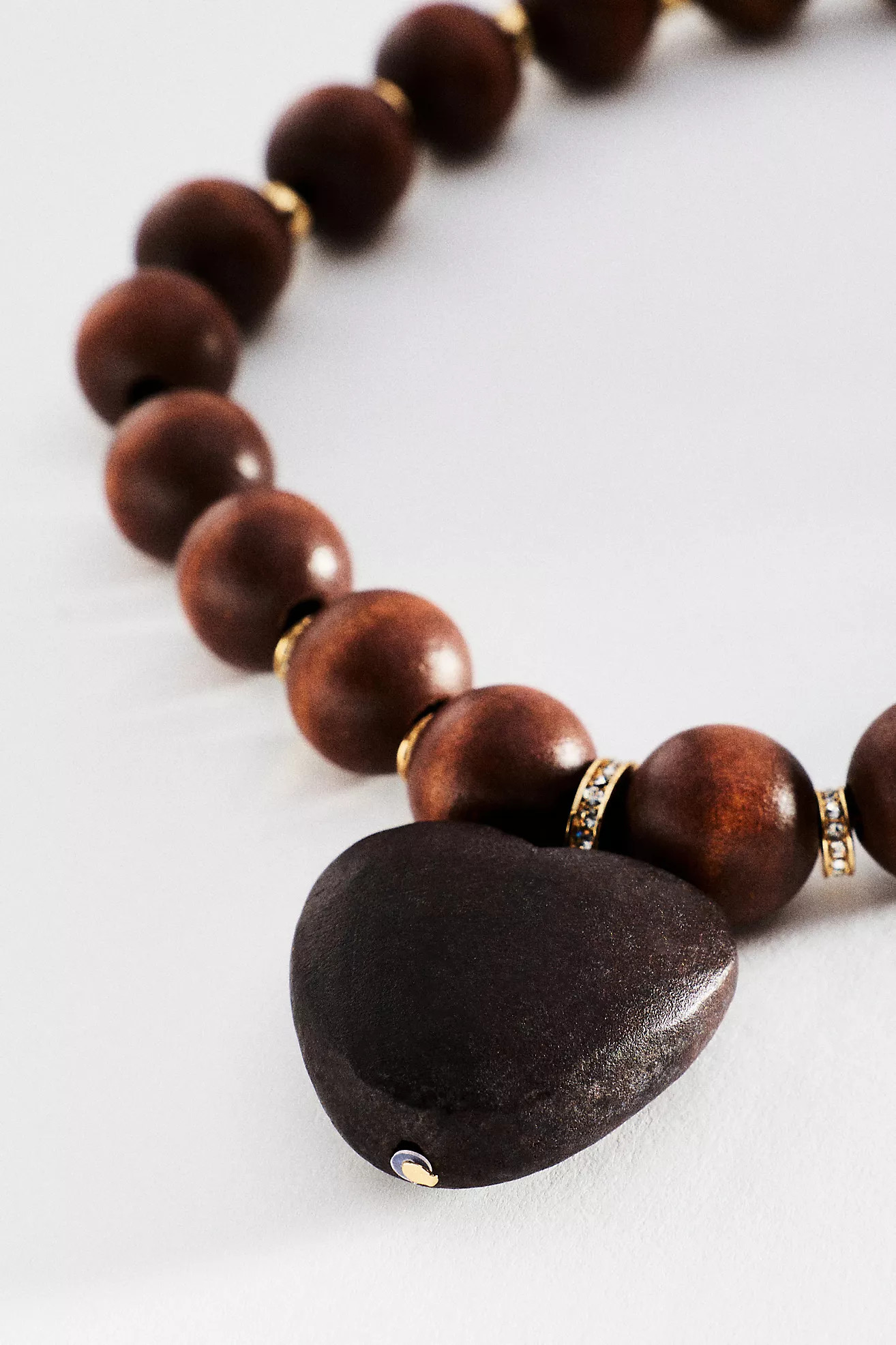 Wooden Heart Beaded Pendant Necklace | Anthropologie (US)