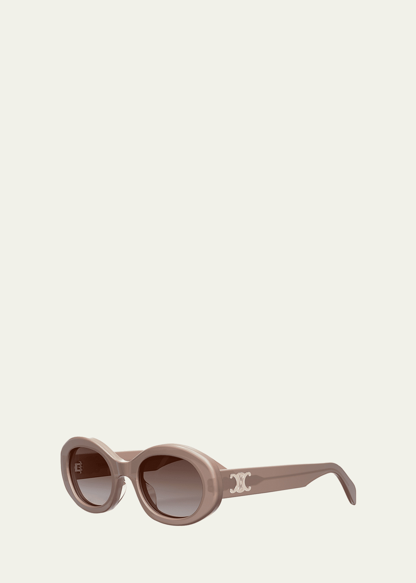 Celine Triomphe Logo Oval Acetate Sunglasses | Bergdorf Goodman