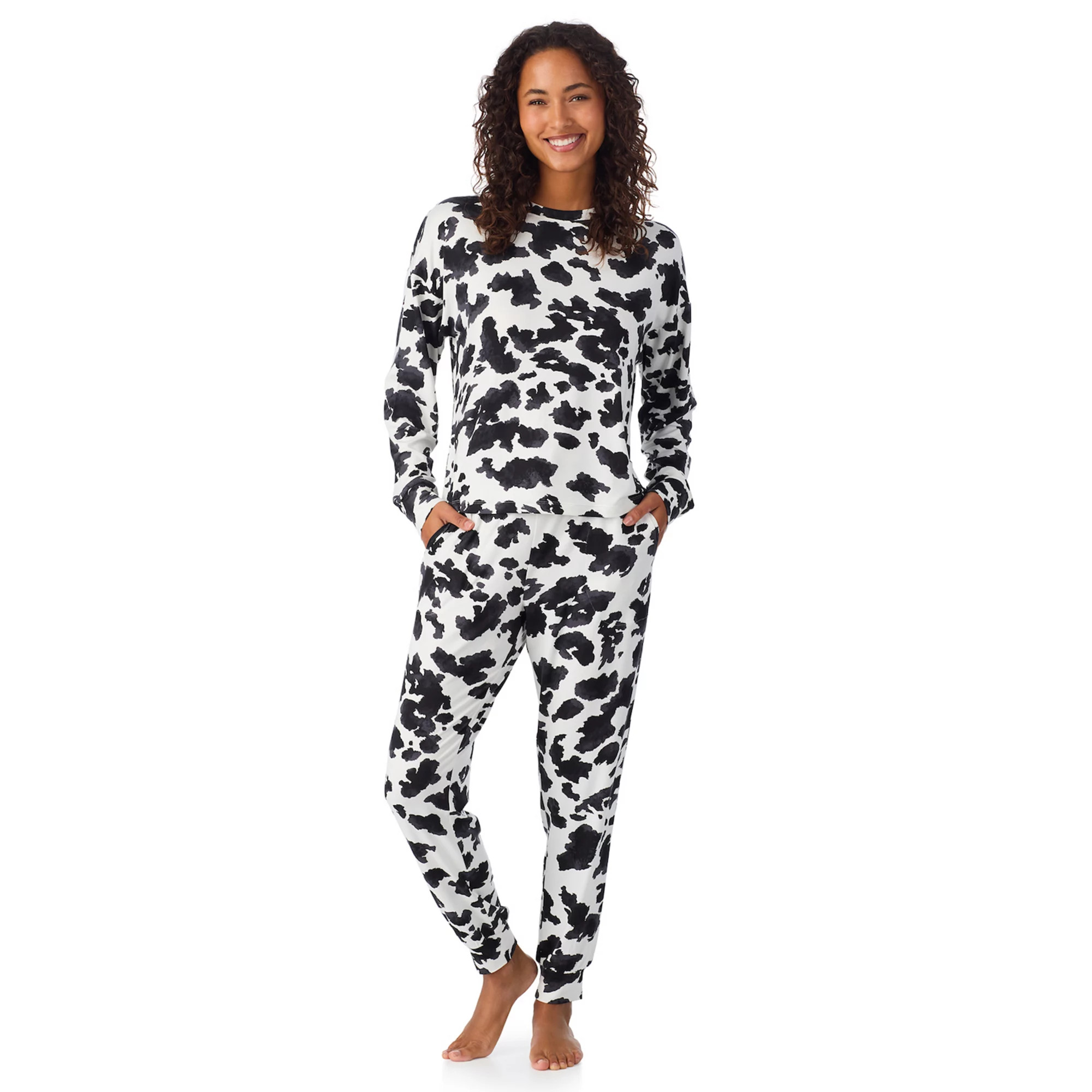 Women's Beauty Sleep Social Madison Long Sleeve Pajama Top & Pajama Joggers Set | Kohl's
