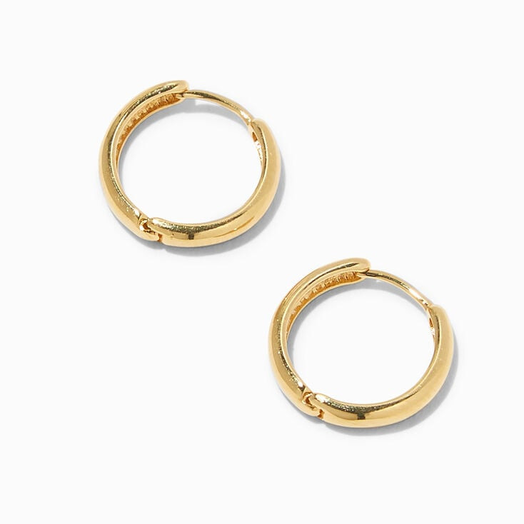 C LUXE by Claire's 18kt Gold Plated 12mm Clicker Hoop Earrings | Claire's (UK)