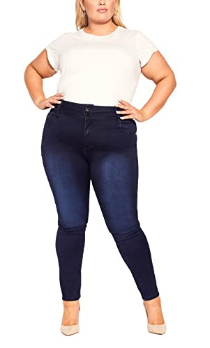 City Chic Women's Apparel Women's Plus Size Jean Harley SK S DEN, Dark Denim | Amazon (US)