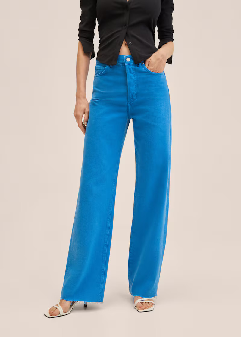 High-waist wideleg jeans | MANGO (US)