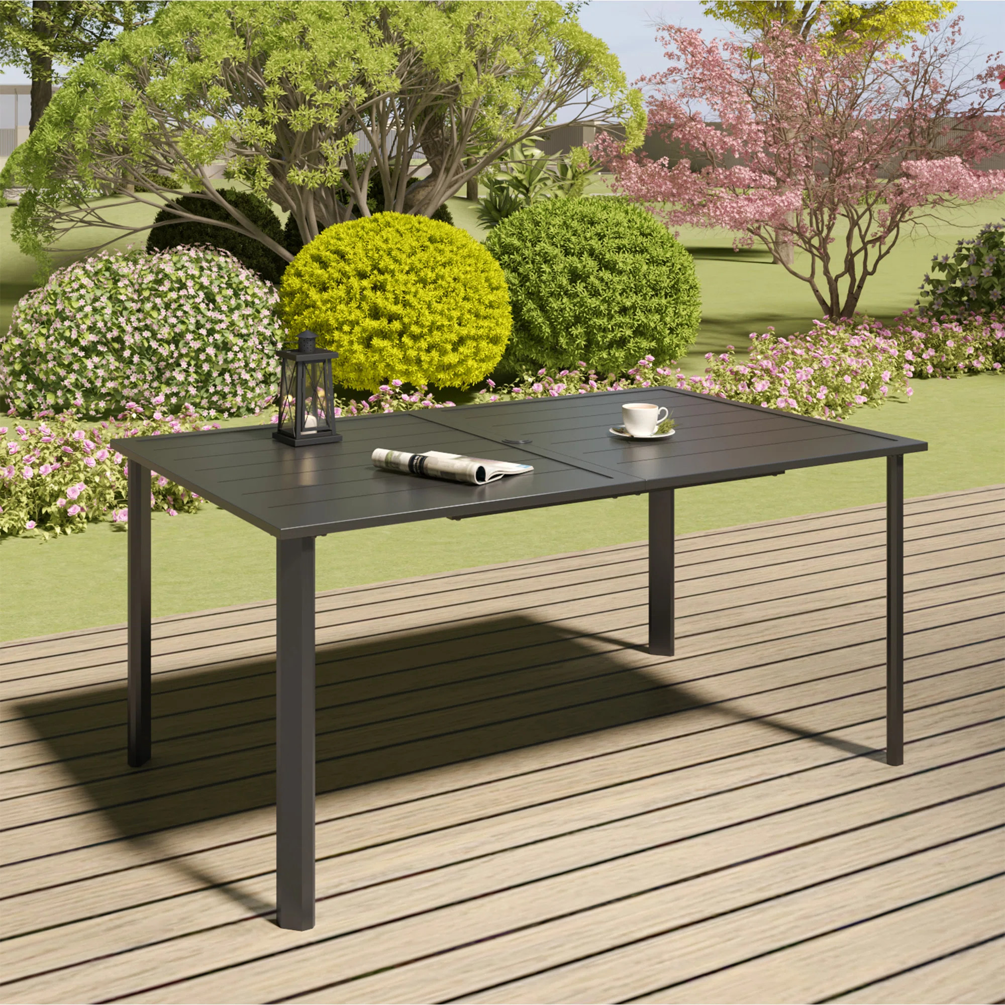 Rectangular 63"L X 38"W Outdoor Dining Table | Wayfair North America