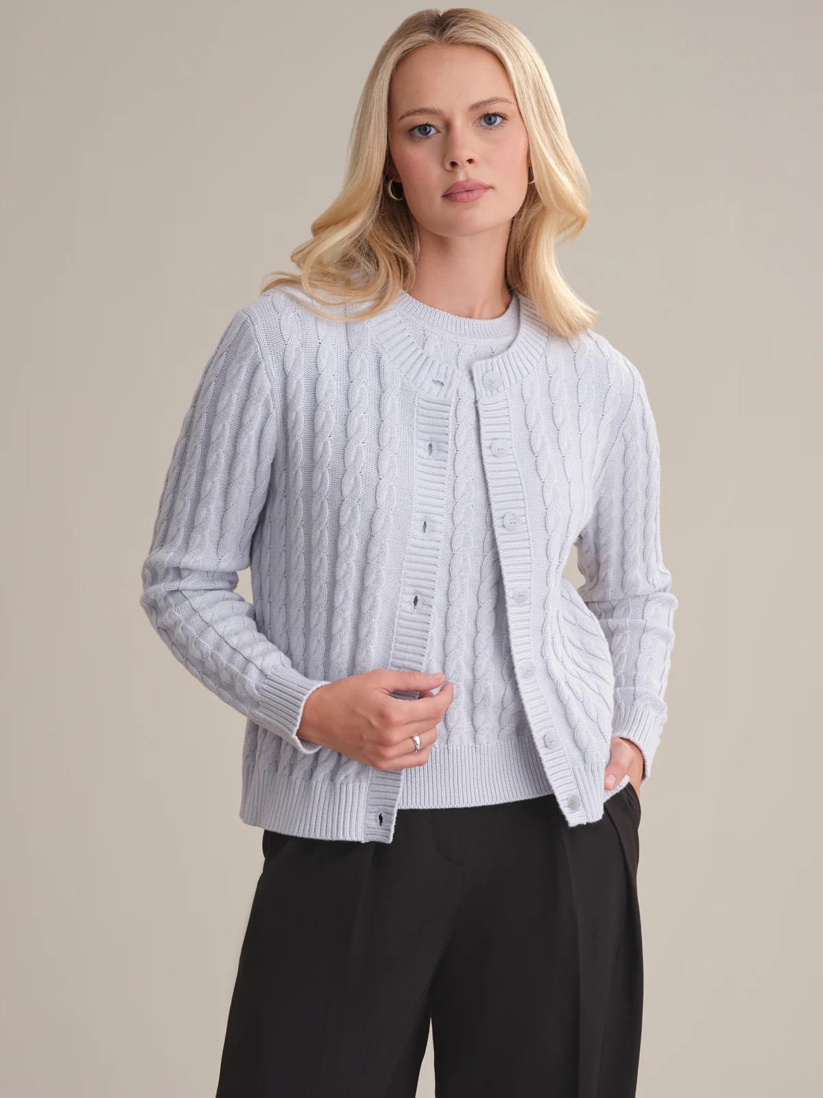 Helen: Cable Cotton Cardigan | 525 America